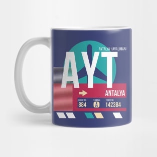 Antalya, Turkey (AYT) Airport Code Baggage Tag Mug